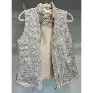 Altar'd State Women's Sherpa Lined Gray Knit‎ Sweater Vest Pockets Medium